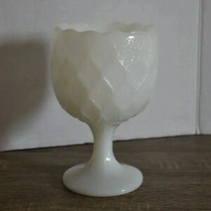 Vtg Milk Glass Pedestal  Dish
